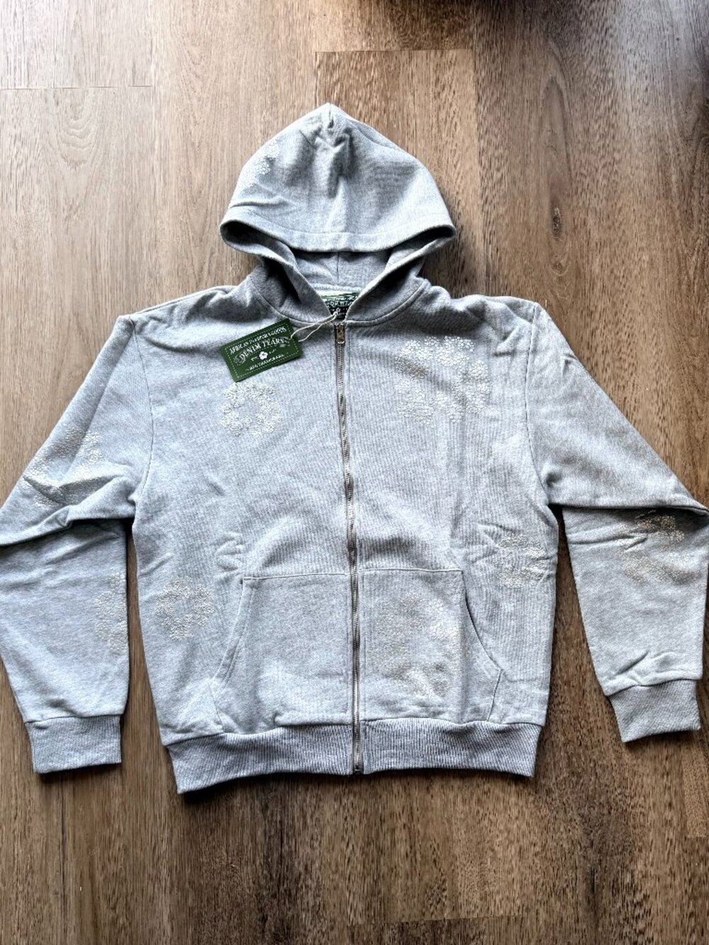 DEnim Tears zipper Gray Sweater New Large